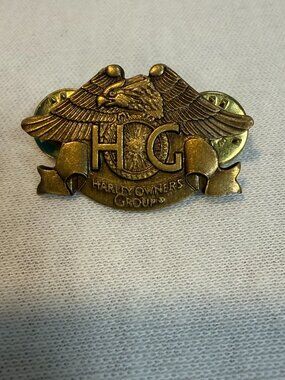 Harley Davidson HOG Pin 1983 Vintage Eagle Brass Pin Biker Owners Group